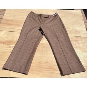 PENDLETON Dress Pants Flannel Trousers Flat Front‎ 100% Wool Women Brown SIZE 16